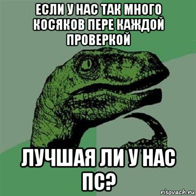 если у нас так много косяков пере каждой проверкой лучшая ли у нас пс?, Мем Филосораптор