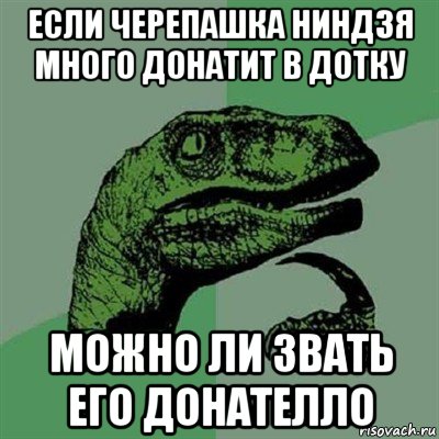 если черепашка ниндзя много донатит в дотку можно ли звать его донателло, Мем Филосораптор