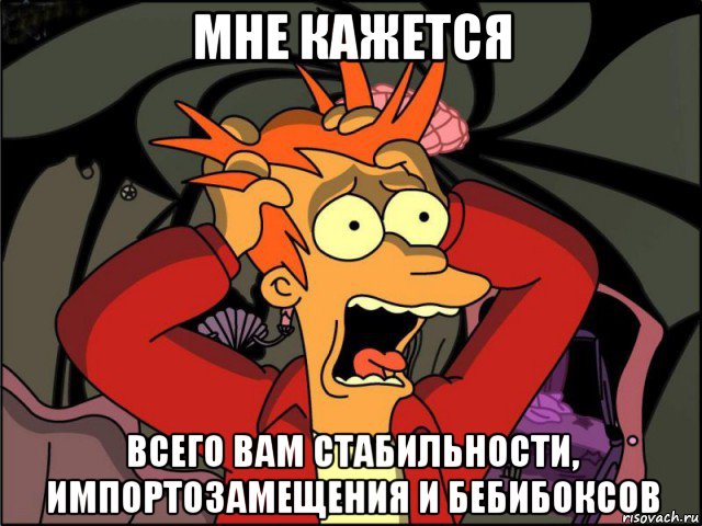 мне кажется всего вам стабильности, импортозамещения и бебибоксов, Мем Фрай в панике