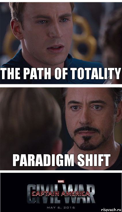 The path of totality paradigm shift, Комикс   Гражданская Война