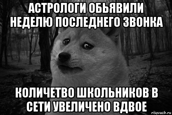 астрологи обьявили неделю последнего звонка количетво школьников в сети увеличено вдвое, Мем    Грусть-пичаль