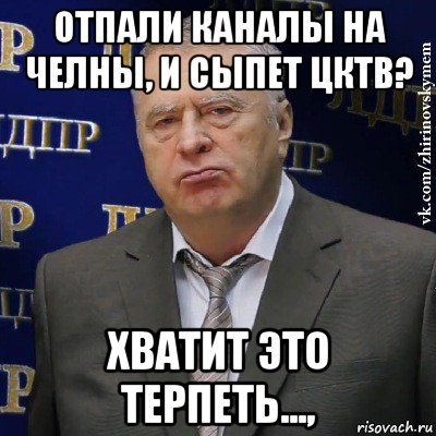 отпали каналы на челны, и сыпет цктв? хватит это терпеть...,, Мем Хватит это терпеть (Жириновский)