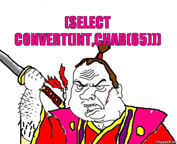 (select convert(int,CHAR(65)))