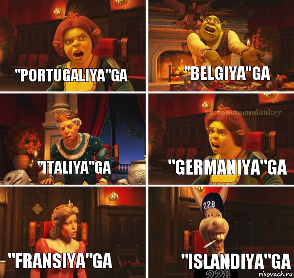 "PORTUGALIYA"GA "BELGIYA"GA "ITALIYA"GA "GERMANIYA"GA "FRANSIYA"GA "ISLANDIYA"GA