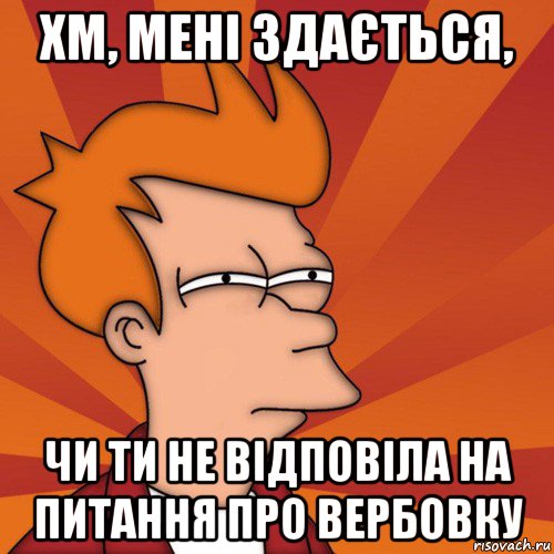 хм, мені здається, чи ти не відповіла на питання про вербовку, Мем Мне кажется или (Фрай Футурама)