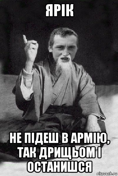 ярік не підеш в армію, так дрищьом і останишся, Мем Мудрий паца