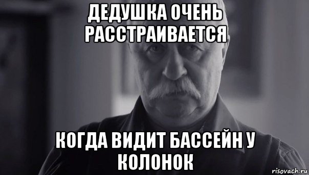 дедушка очень расстраивается когда видит бассейн у колонок, Мем Не огорчай Леонида Аркадьевича