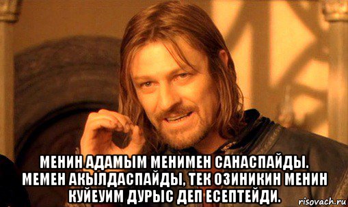  менин адамым менимен санаспайды. мемен акылдаспайды, тек озиникин менин куйеуим дурыс деп есептейди., Мем Нельзя просто так взять и (Боромир мем)