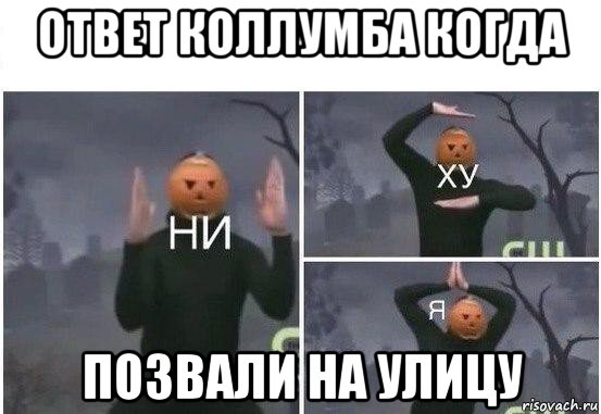 ответ коллумба когда позвали на улицу, Мем  Ни ху Я