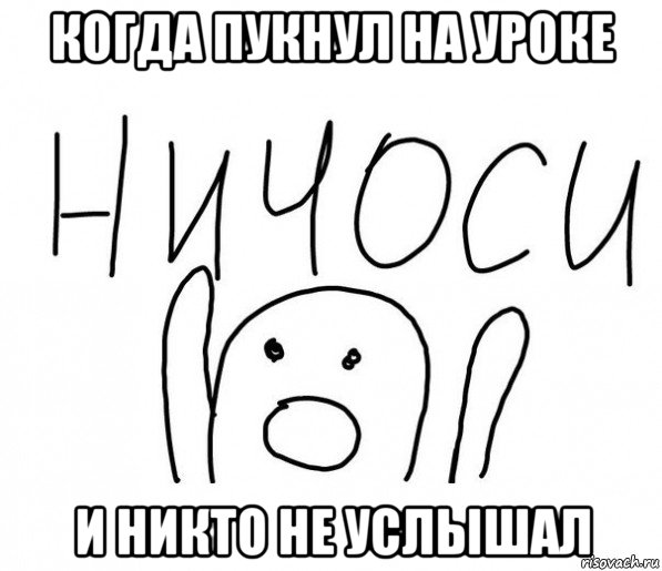 когда пукнул на уроке и никто не услышал, Мем  Ничоси