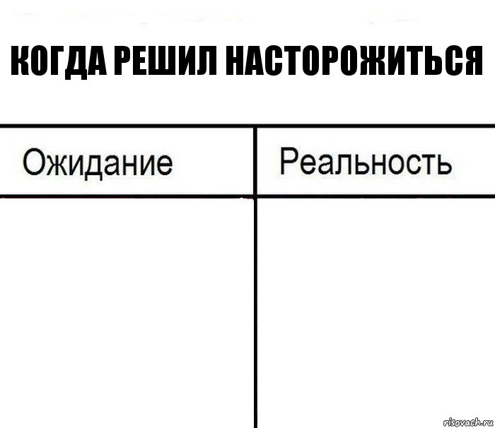 Когда решил насторожиться  , Комикс  Ожидание - реальность