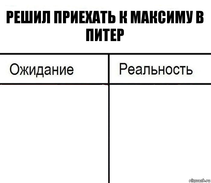 Решил приехать к Максиму в Питер  , Комикс  Ожидание - реальность