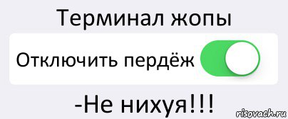 Терминал жопы Отключить пердёж -Не нихуя!!!, Комикс Переключатель