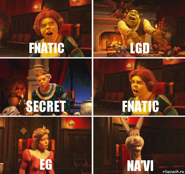 Fnatic LGD secret Fnatic EG NA'VI, Комикс  Шрек Фиона Гарольд Осел