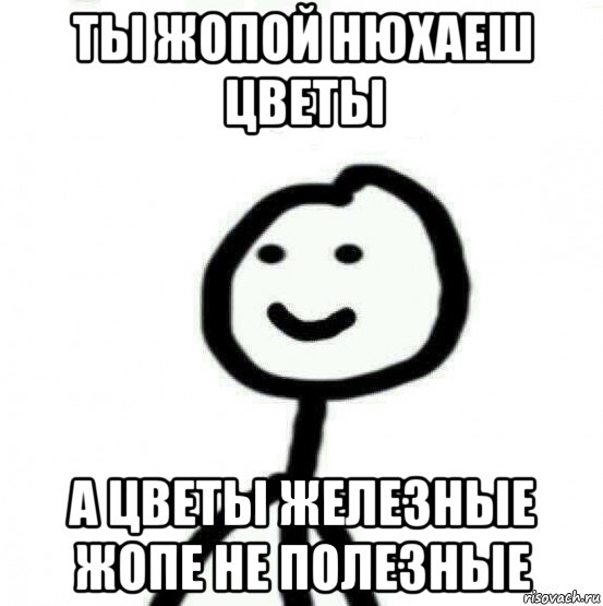 ты жопой нюхаеш цветы а цветы железные жопе не полезные, Мем Теребонька (Диб Хлебушек)