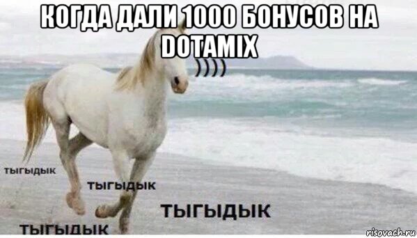 когда дали 1000 бонусов на dotamix , Мем   Тыгыдык