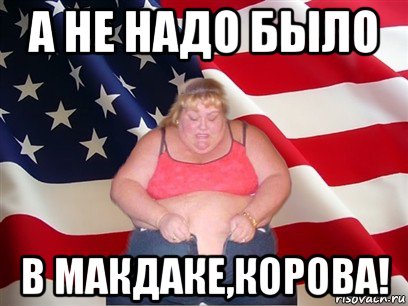 а не надо было в макдаке,корова!, Мем Толстая американка