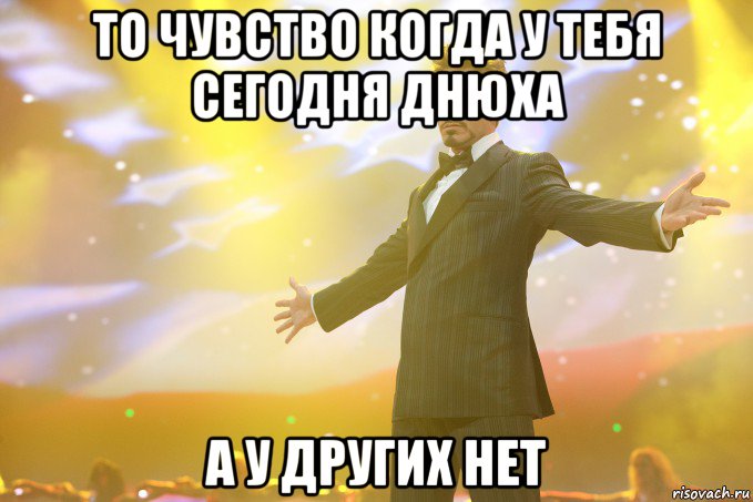 то чувство когда у тебя сегодня днюха а у других нет, Мем Тони Старк (Роберт Дауни младший)