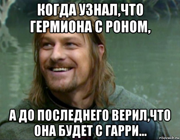 когда узнал,что гермиона с роном, а до последнего верил,что она будет с гарри..., Мем Тролль Боромир