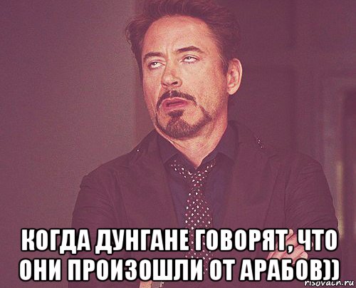  когда дунгане говорят, что они произошли от арабов)), Мем твое выражение лица