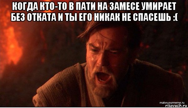 когда кто-то в пати на замесе умирает без отката и ты его никак не спасешь :( , Мем ты был мне как брат