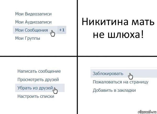 Никитина мать не шлюха!, Комикс  Удалить из друзей