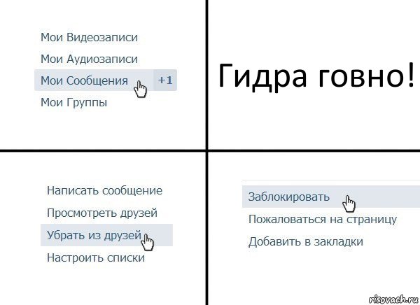 Гидра говно!, Комикс  Удалить из друзей