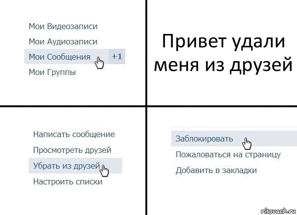 Привет удали меня из друзей, Комикс  Удалить из друзей