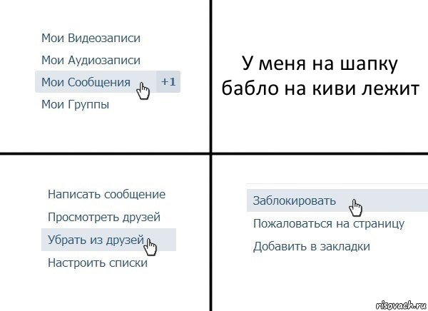 У меня на шапку бабло на киви лежит, Комикс  Удалить из друзей