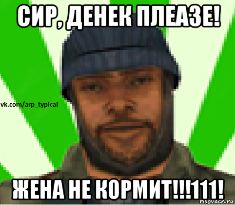 сир, денек плеазе! жена не кормит!!!111!, Мем Vkcomarptypical