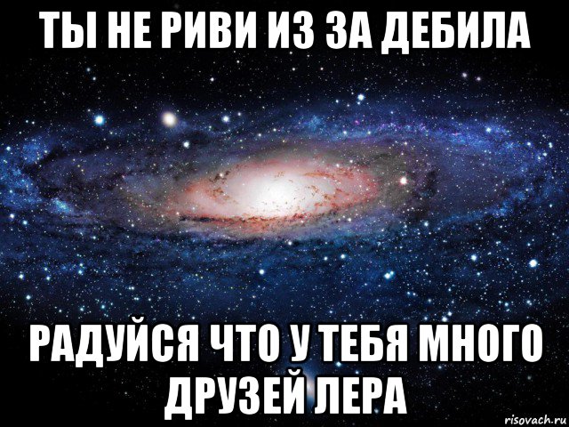 ты не риви из за дебила радуйся что у тебя много друзей лера, Мем Вселенная