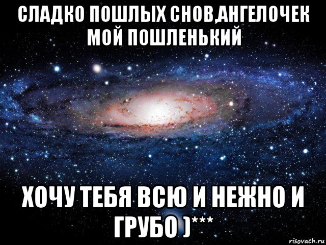 сладко пошлых снов,ангелочек мой пошленький хочу тебя всю и нежно и грубо )***, Мем Вселенная