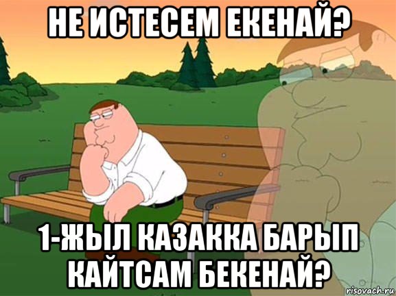 не истесем екенай? 1-жыл казакка барып кайтсам бекенай?, Мем Задумчивый Гриффин