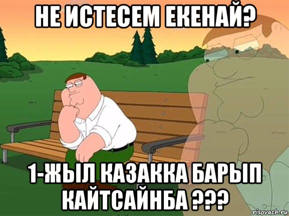 не истесем екенай? 1-жыл казакка барып кайтсайнба ???, Мем Задумчивый Гриффин