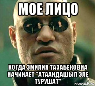 мое лицо когда эмилия тазабековна начинает "атаандашып эле турушат", Мем  а что если я скажу тебе