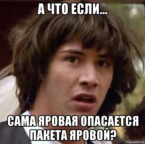 а что если... сама яровая опасается пакета яровой?, Мем А что если (Киану Ривз)