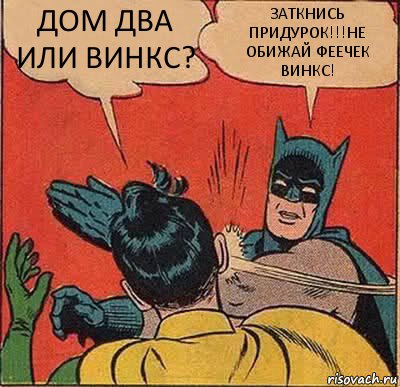 ДОМ ДВА ИЛИ ВИНКС? ЗАТКНИСЬ ПРИДУРОК!!!НЕ ОБИЖАЙ ФЕЕЧЕК ВИНКС!, Комикс   Бетмен и Робин