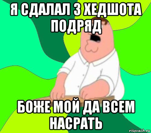 я сдалал 3 хедшота подряд боже мой да всем насрать, Мем  Да всем насрать (Гриффин)