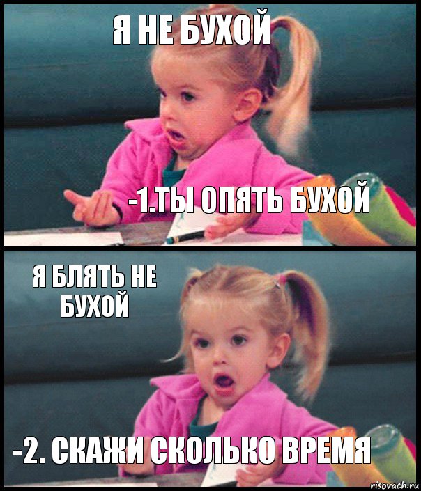 Я НЕ БУХОЙ -1.ТЫ ОПЯТЬ БУХОЙ Я БЛЯТЬ НЕ БУХОЙ -2. СКАЖИ СКОЛЬКО ВРЕМЯ