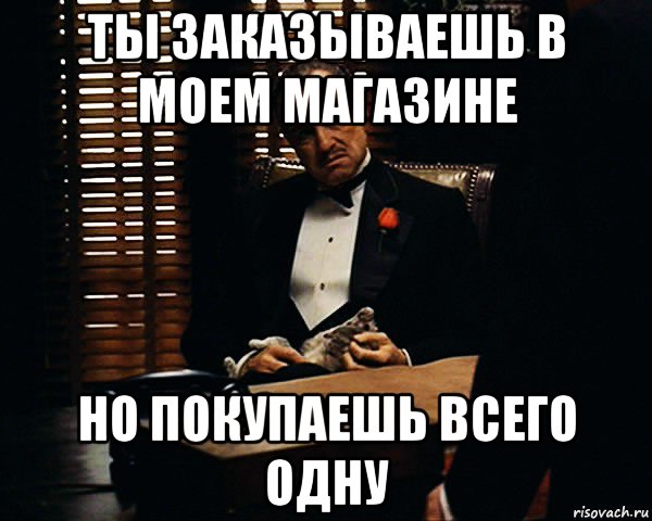 ты заказываешь в моем магазине но покупаешь всего одну, Мем Дон Вито Корлеоне