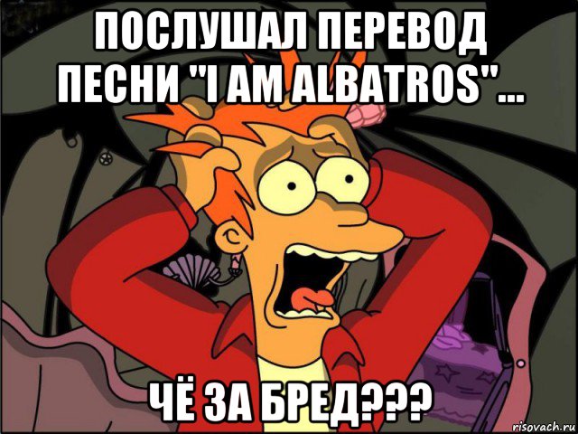 послушал перевод песни "i am albatros"... чё за бред???, Мем Фрай в панике