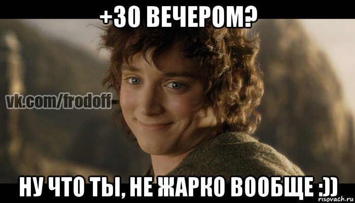 +30 вечером? ну что ты, не жарко вообще :)), Мем  Фродо