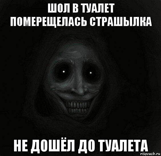шол в туалет померещелась страшылка не дошёл до туалета, Мем Ночной гость