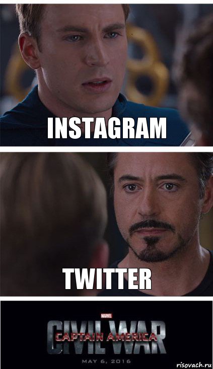 Instagram Twitter, Комикс   Гражданская Война