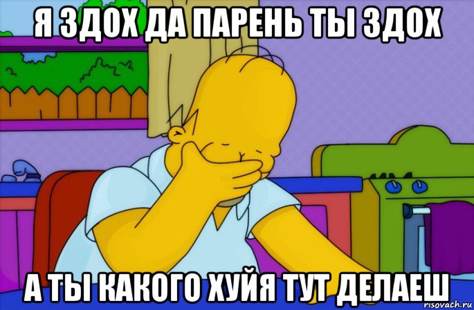 я здох да парень ты здох а ты какого хуйя тут делаеш, Мем Homer simpson facepalm