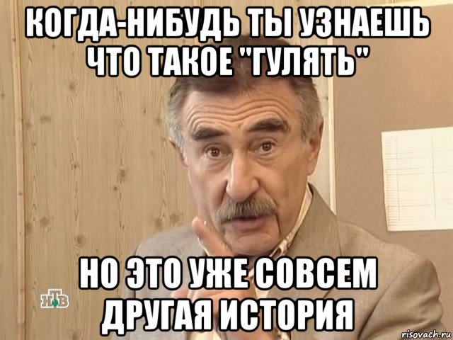 когда-нибудь ты узнаешь что такое "гулять" но это уже совсем другая история, Мем Каневский (Но это уже совсем другая история)