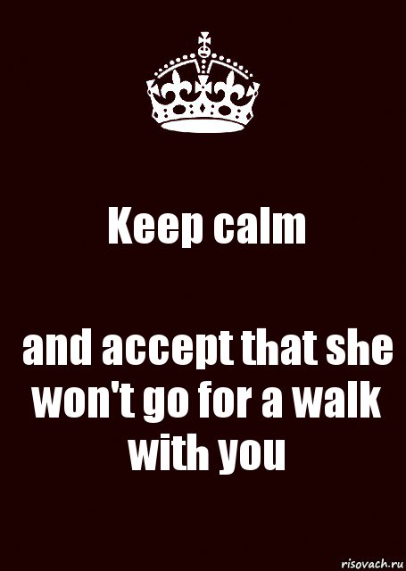 Keep calm and accept that she won't go for a walk with you, Комикс keep calm