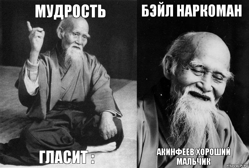 Мудрость Гласит : Бэйл наркоман Акинфеев хороший мальчик, Комикс Мудрец-монах (4 зоны)