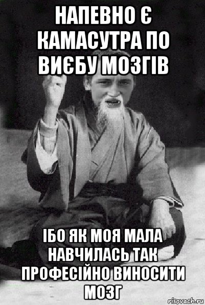 напевно є камасутра по виєбу мозгів ібо як моя мала навчилась так професійно виносити мозг, Мем Мудрий паца