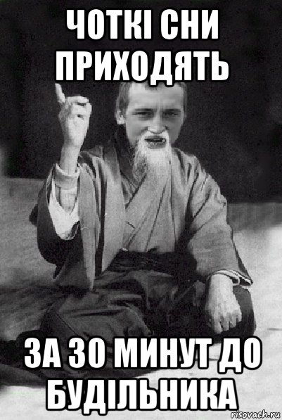 чоткі сни приходять за 30 минут до будільника, Мем Мудрий паца